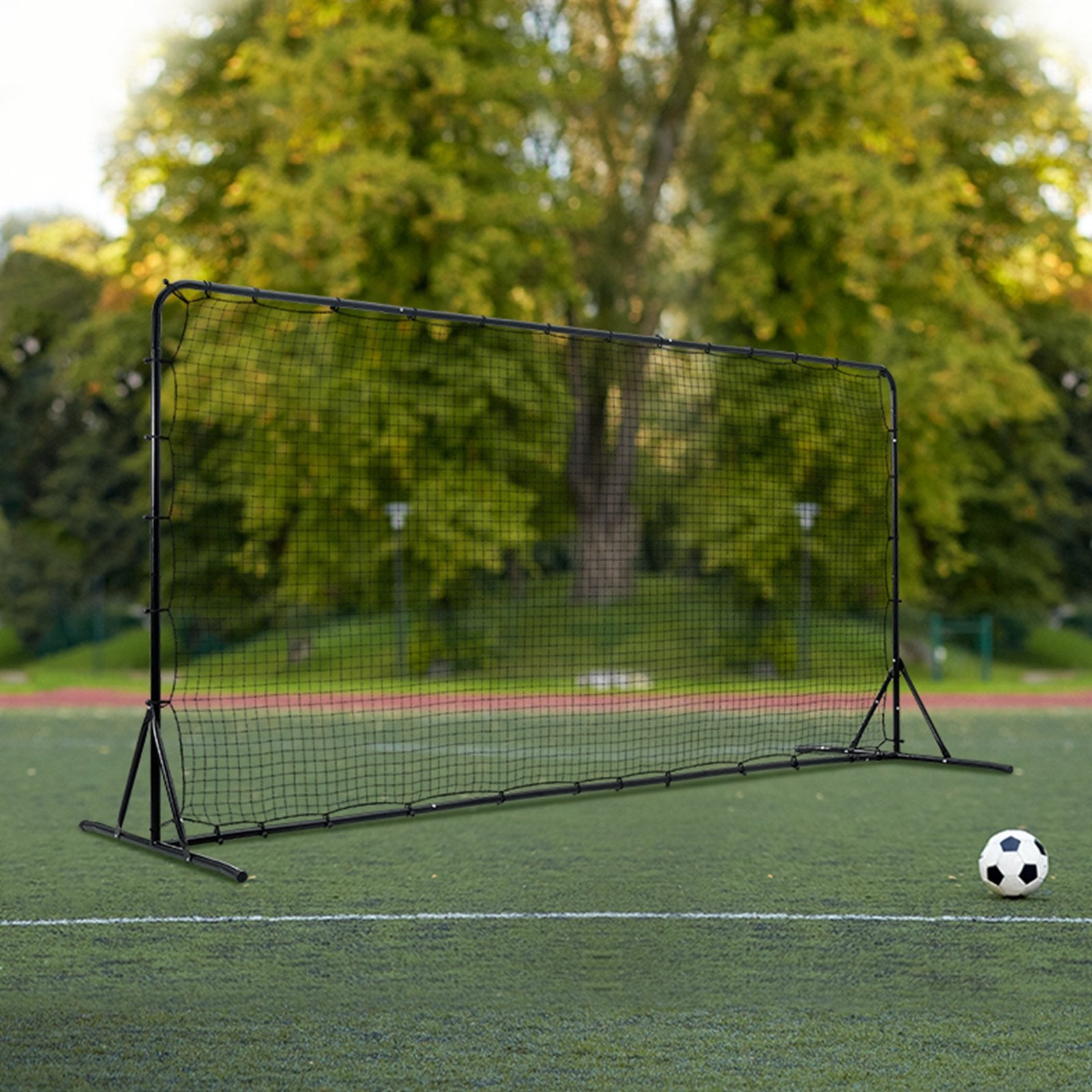 Soccer Rebounder Net, 12x6FT Iron Soccer Training Equipment, Sports Football Training Gift with Portable Bag, Volleyball Rebounder Wall Perfect for Backyard Practicing, Solo Training, Passing Unique