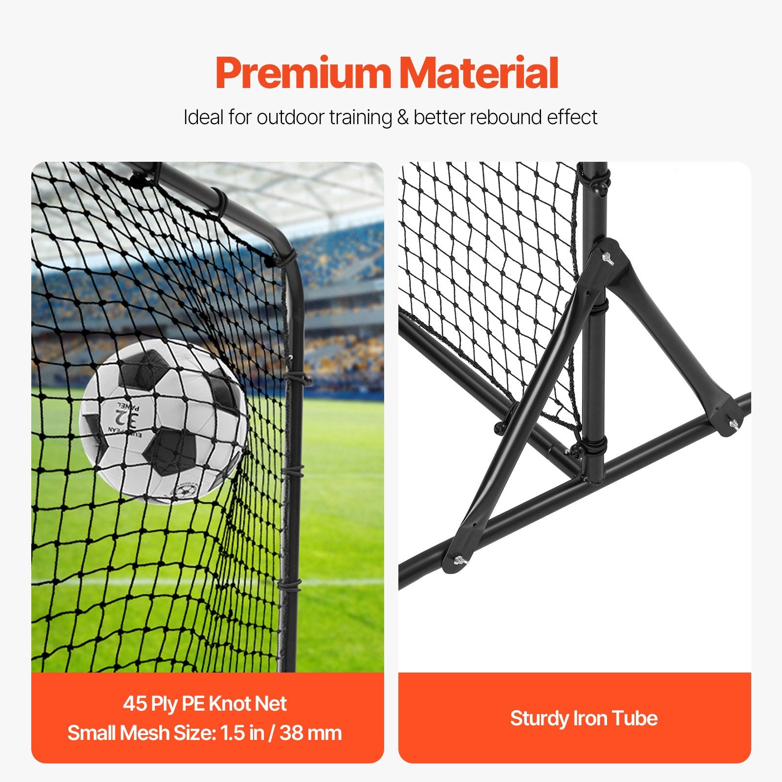6x4FT Soccer Rebound Trainer Soccer Training Equipment Double-Sided Net Unique