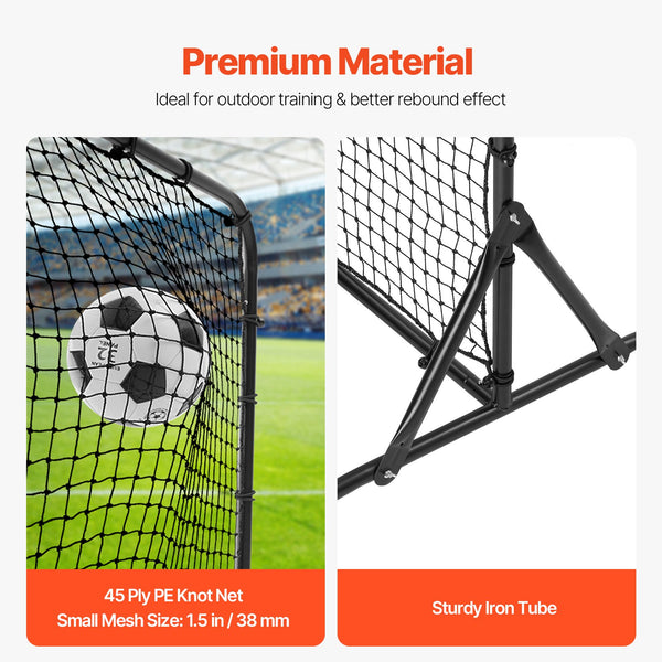6x4FT Soccer Rebound Trainer Soccer Training Equipment Double-Sided Net Unique