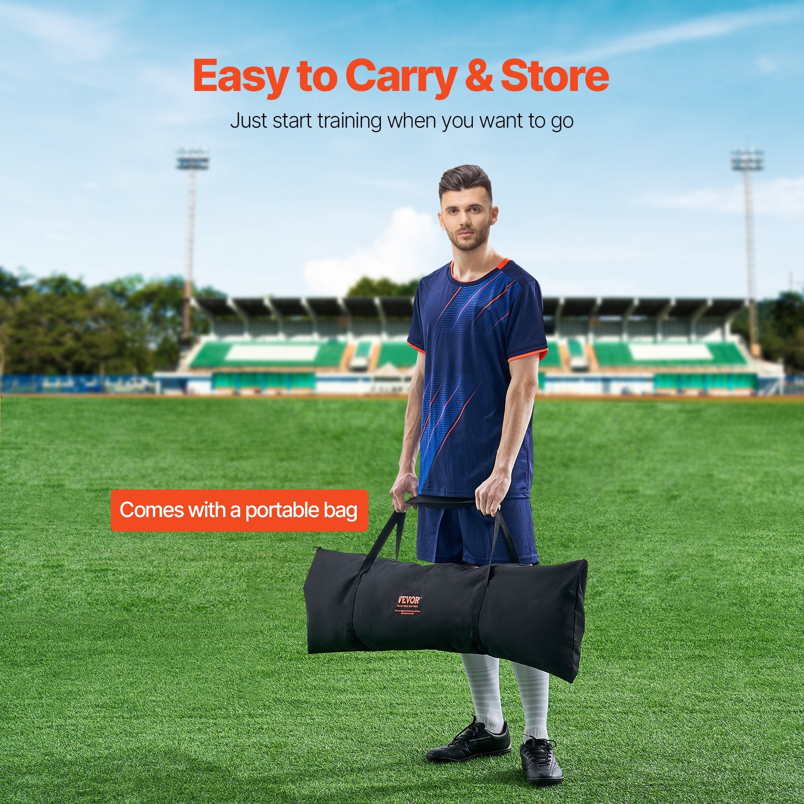 7x7FT Soccer Rebounder Portable Soccer Trainer Net with Portable Bag Unique