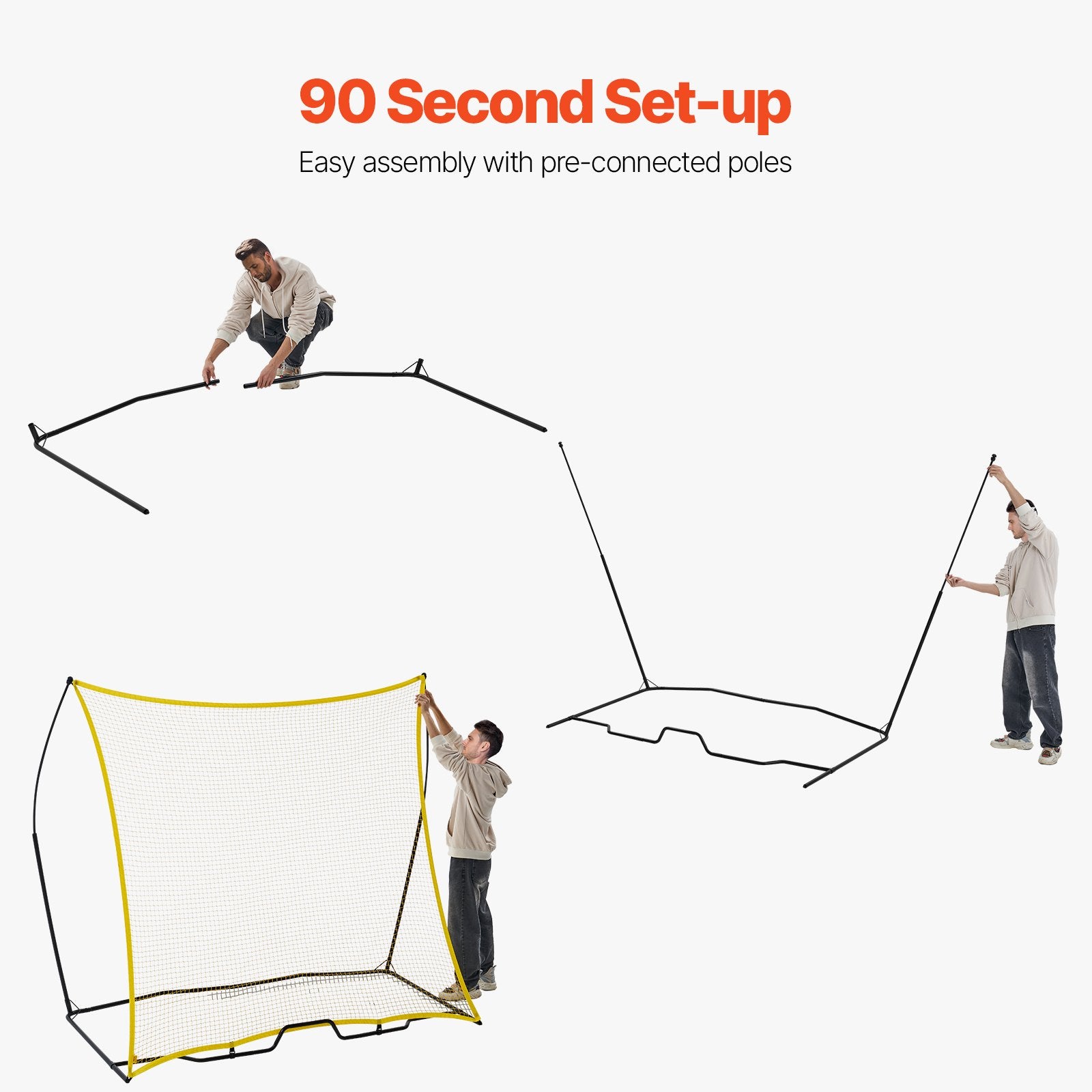 7x7FT Soccer Rebounder Portable Soccer Trainer Net with Portable Bag Unique