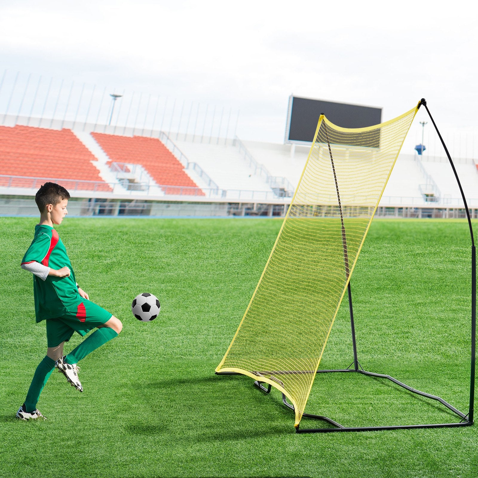 7x7FT Soccer Rebounder Portable Soccer Trainer Net with Portable Bag Unique