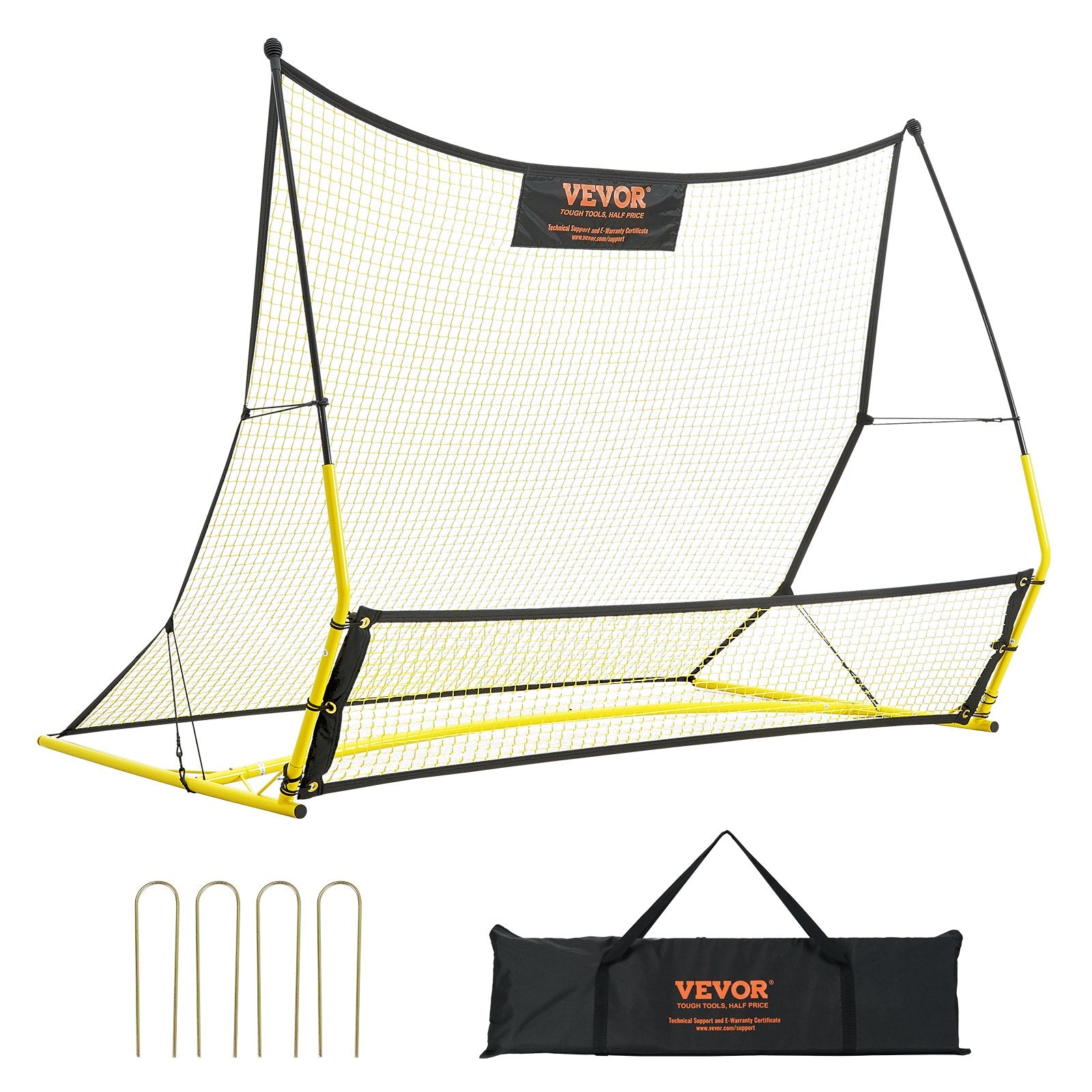 Soccer Trainer, 2-IN-1 Portable Soccer Rebounder Net, Iron Soccer Practice Equipment, Sports Football Rebounder Wall with Portable Bag, Perfect for Team Solo Training, Passing, Volley Unique