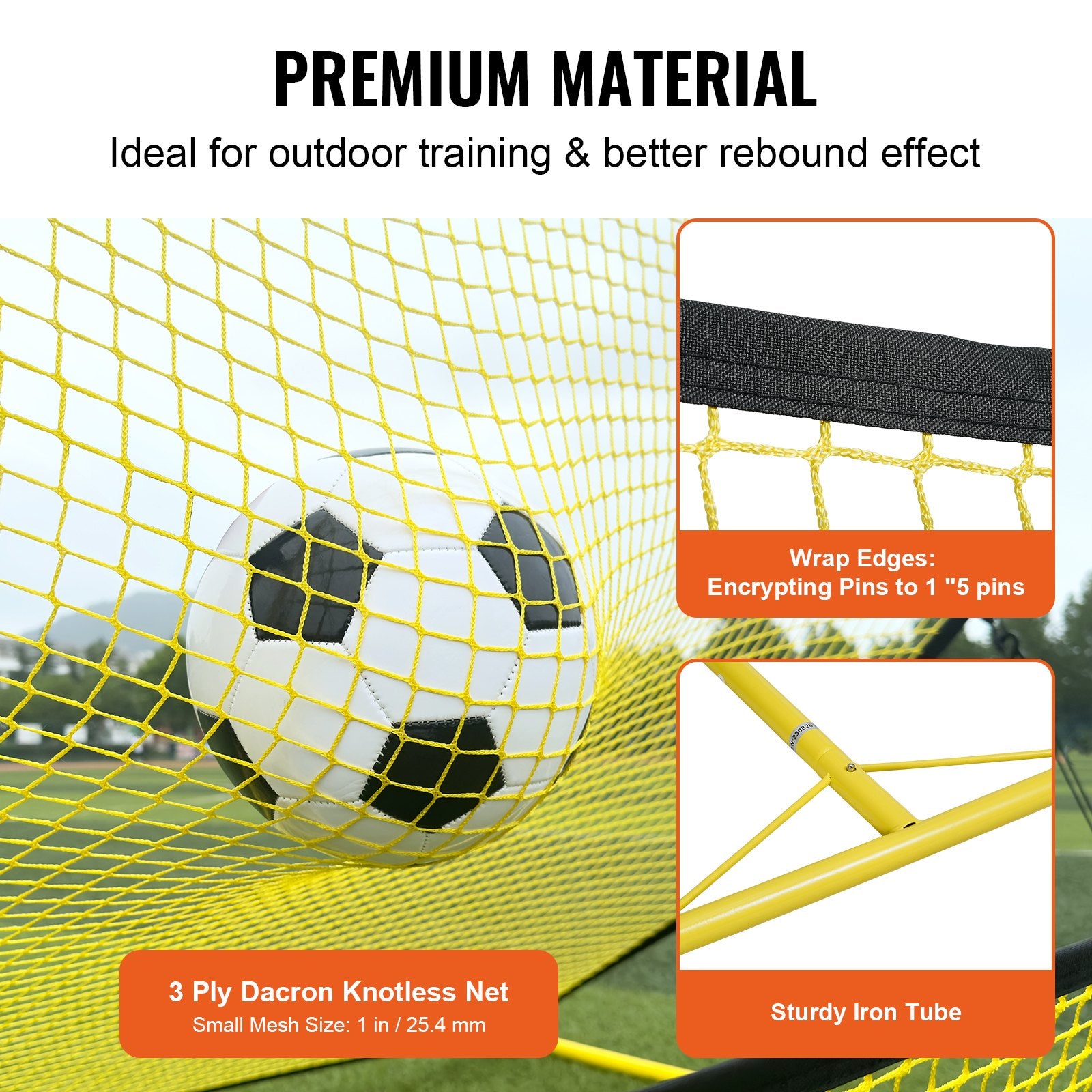 Soccer Trainer, 2-IN-1 Portable Soccer Rebounder Net, Iron Soccer Practice Equipment, Sports Football Rebounder Wall with Portable Bag, Perfect for Team Solo Training, Passing, Volley Unique