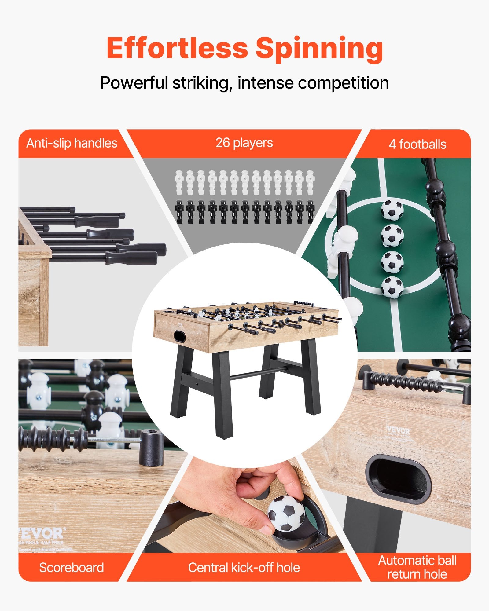 140 cm Foosball Soccer Game Table Standard Size Foosball Table for Home Unique