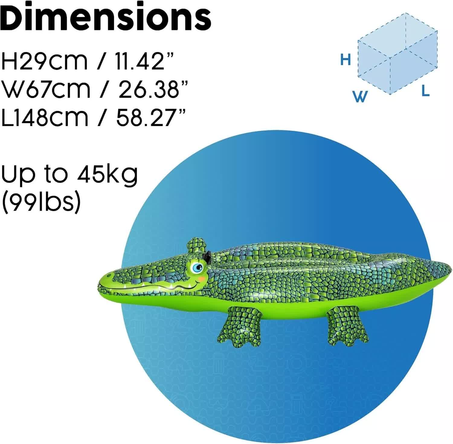 Bestway 1.52m x 71cm Buddy Crocodile Ride-On Bestway