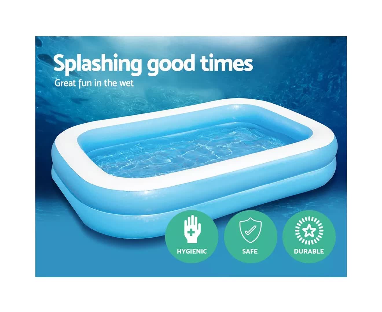 Bestway 2.62m x 1.75m x 51cm Blue Rectangular Family Pool Bestway