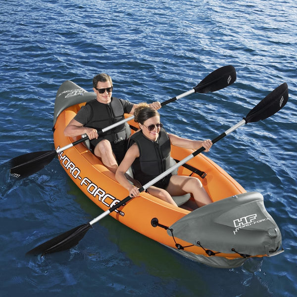 Bestway 3.21m x 1.00m Rapid X2 Kayak for 2 with Hand Pump, Paddles, Seats, Fins and Storage Bag Two Seater Bestway