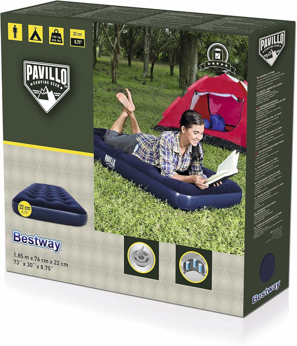 Bestway 1.85m x 76cm x 22cm Air Mattress Jr.Twin Indoor/Outdoor Heavy Duty Durable Camping Bestway