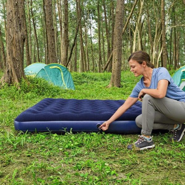 Bestway 2.03m x 1.83m x 22cm Air Mattress King Inflatable Air Bed Indoor/Outdoor Heavy Duty Durable Camping Bestway