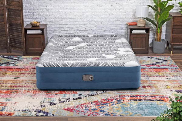 Bestway 2.03m x 1.52m x 36cm Tritech Fashion Flock comfortable inflatable Air Mattress Queen Built-in AC Pump Bestway