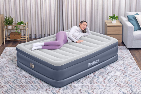 Bestway 2.03m x 1.52m x 51cm Tritech Air Inflatable Mattress Queen Built-in AC Pump Bestway