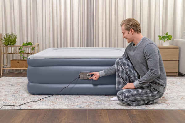 Bestway 2.03m x 1.52m x 51cm Tritech Air Inflatable Mattress Queen Built-in AC Pump Bestway