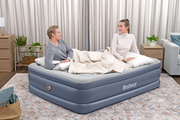 Bestway 2.03m x 1.52m x 51cm Tritech Air Inflatable Mattress Queen Built-in AC Pump Bestway