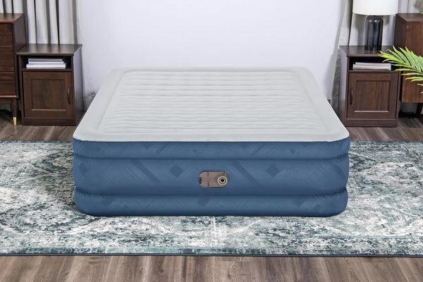 Bestway 2.03m x 1.52m x 46cm Fortech Snugable Top Air Inflatable Mattress Queen Built-in AC Pump Bestway