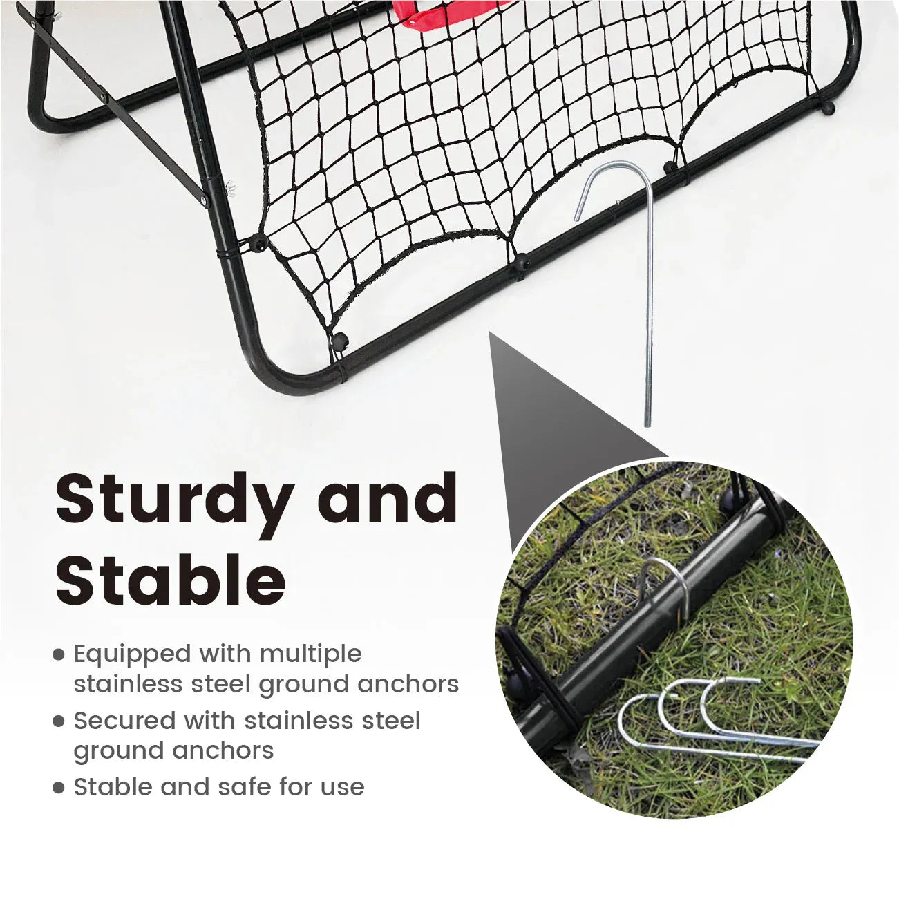 1m Football Rebounder Net Soccer Training Kickback Target Bounce Wall Detachable Metal Frame and PE Net For Passing Shooting Practice Sports Skills Trainer Unique