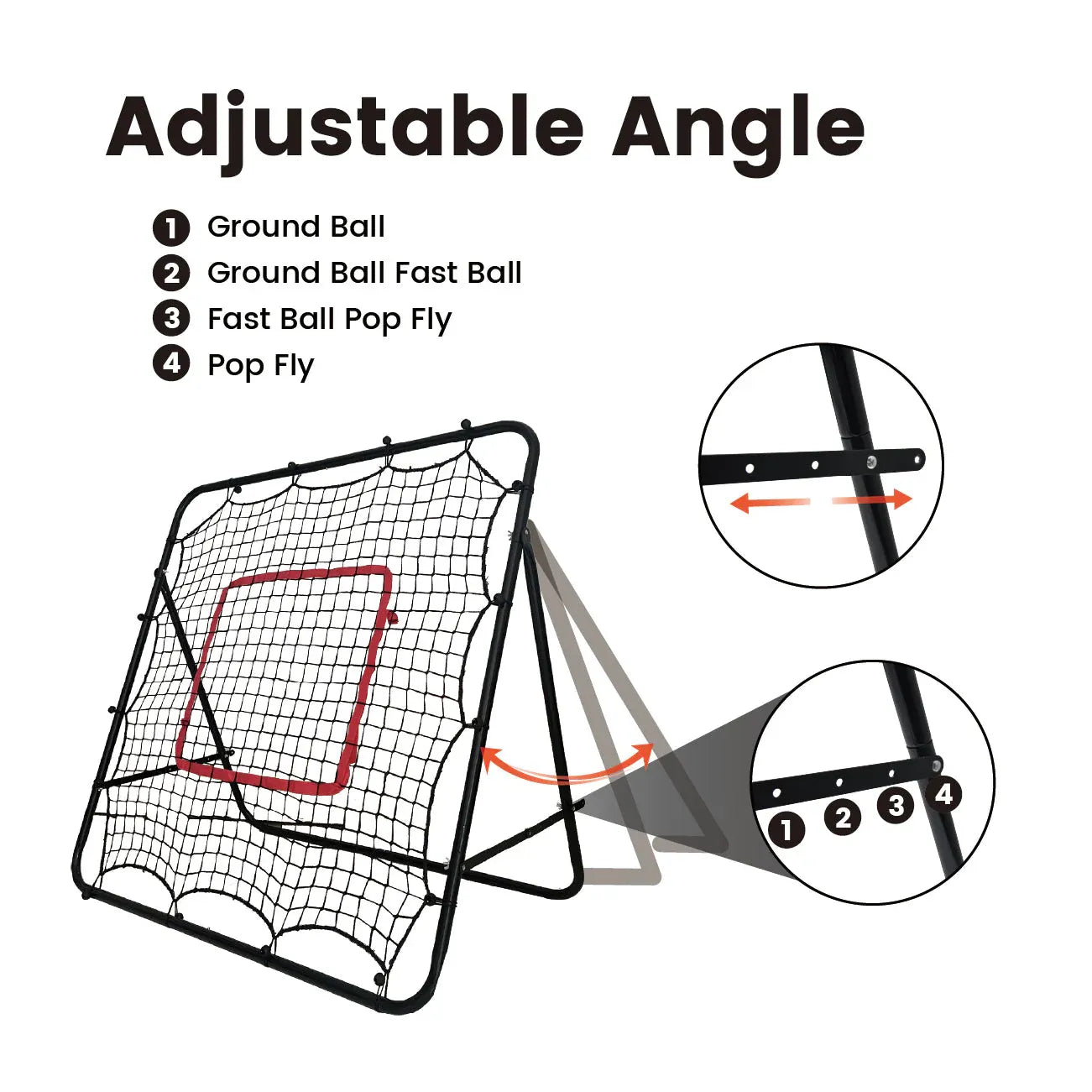 1m Football Rebounder Net Soccer Training Kickback Target Bounce Wall Detachable Metal Frame and PE Net For Passing Shooting Practice Sports Skills Trainer Unique