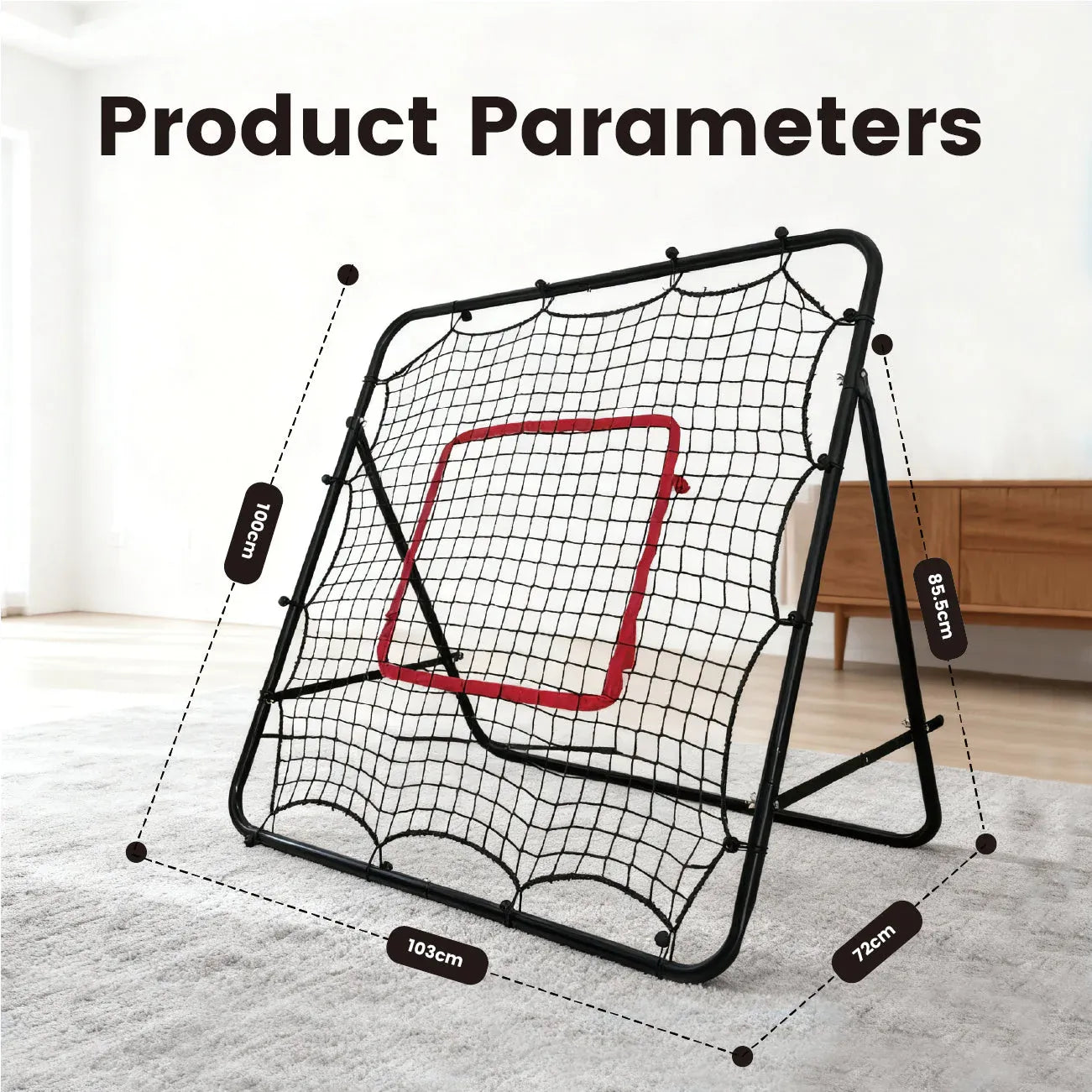1m Football Rebounder Net Soccer Training Kickback Target Bounce Wall Detachable Metal Frame and PE Net For Passing Shooting Practice Sports Skills Trainer Unique