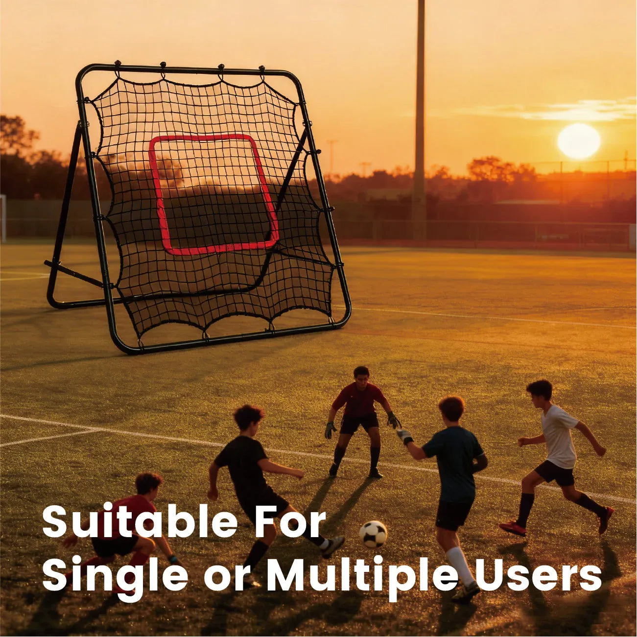 1m Football Rebounder Net Soccer Training Kickback Target Bounce Wall Detachable Metal Frame and PE Net For Passing Shooting Practice Sports Skills Trainer Unique