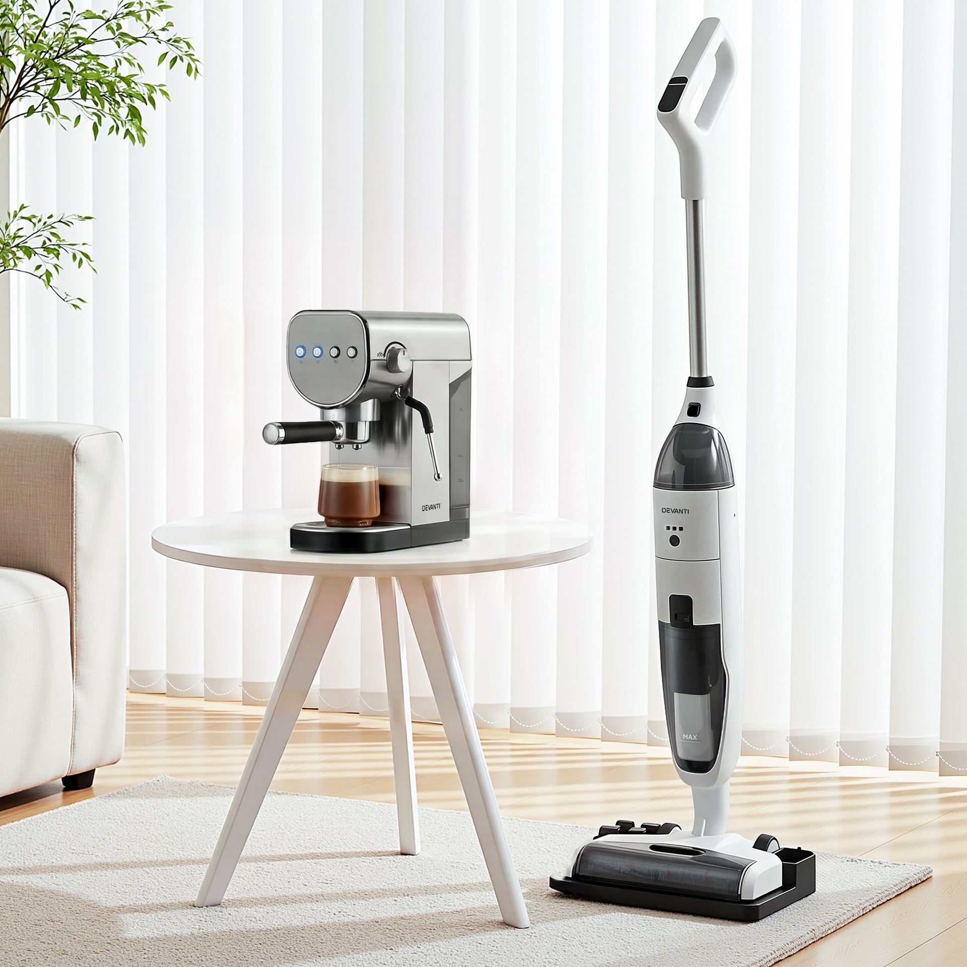 Devanti Cordless Wet Dry Vacuum Mop plus Coffee Maker Machine Espresso Awezingly