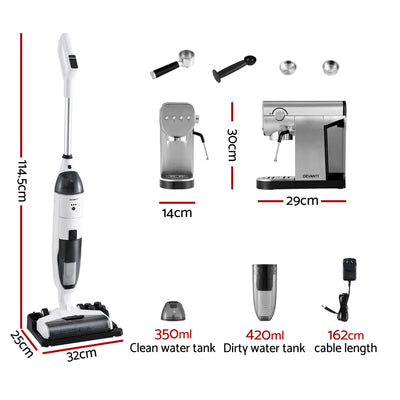 Devanti Cordless Wet Dry Vacuum Mop plus Coffee Maker Machine Espresso