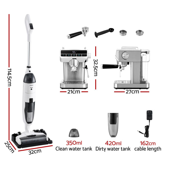 Devanti Cordless Wet Dry Vacuum Mop plus Coffee Maker Machine Espresso Awezingly