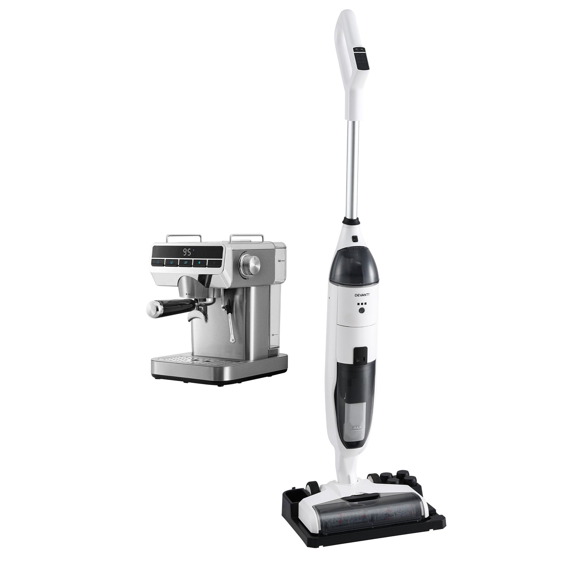 Devanti Cordless Wet Dry Vacuum Mop plus Coffee Maker Machine Espresso Awezingly