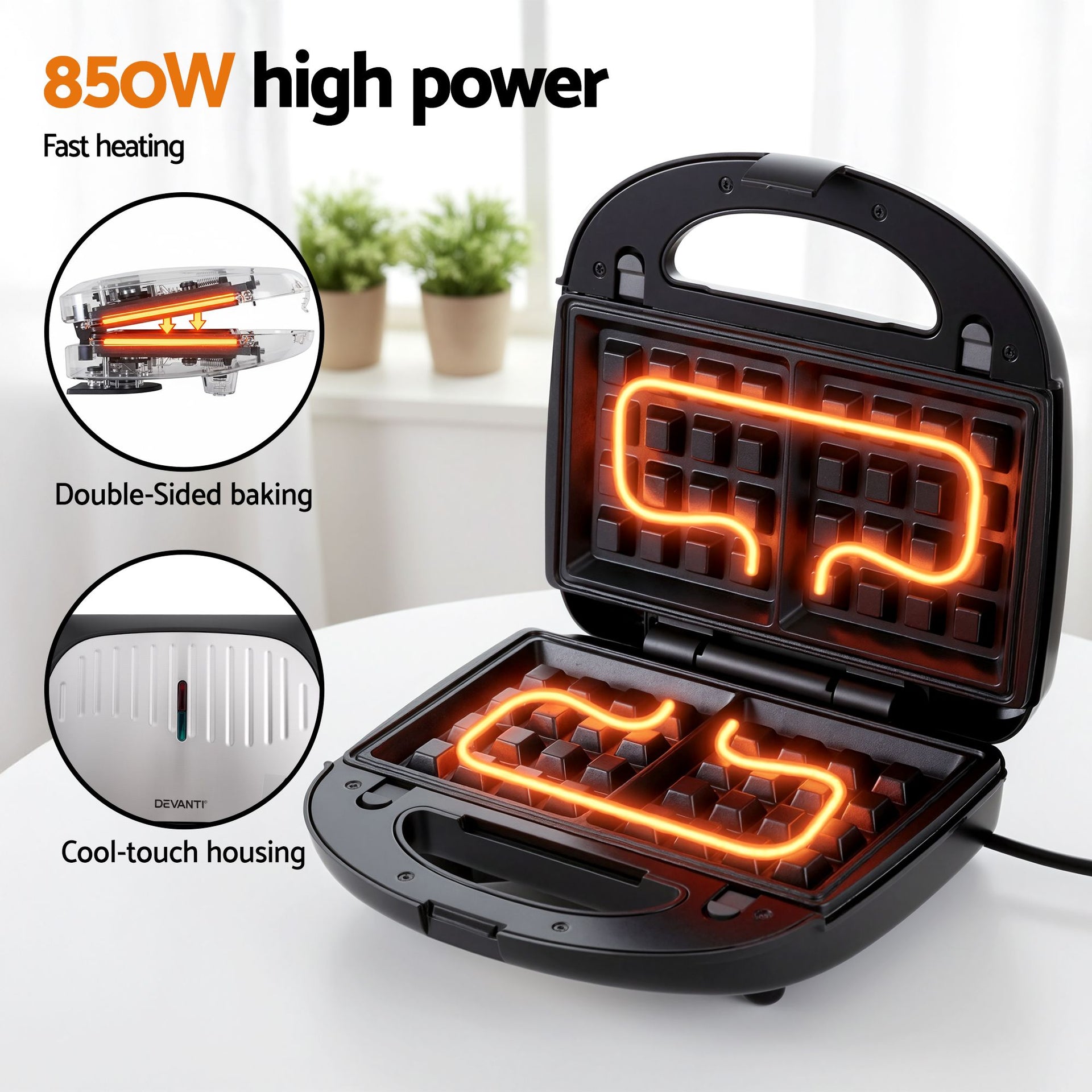 Devanti Cordless Wet Dry Vacuum Mop plus 3-in-1 Sandwich Waffle Maker Awezingly