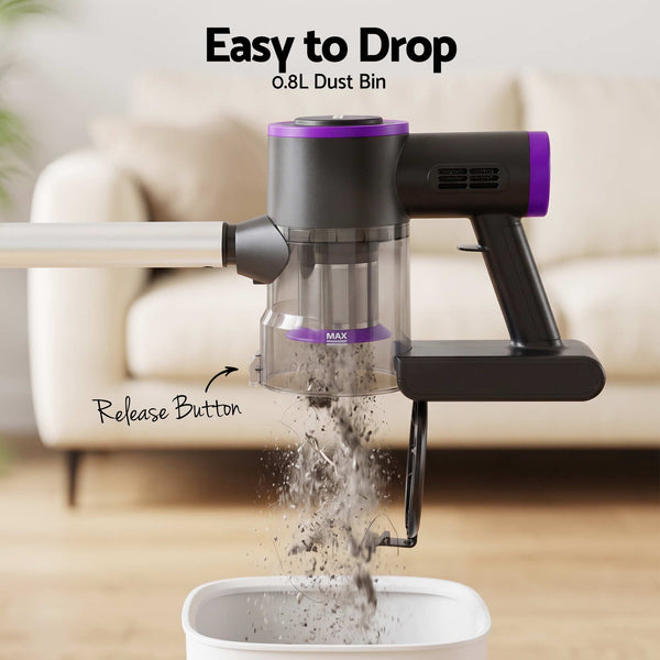 Devanti 3-in-1 Corded Stick Vacuum Cleaner, 16000Pa Strong Suction, Purple Awezingly
