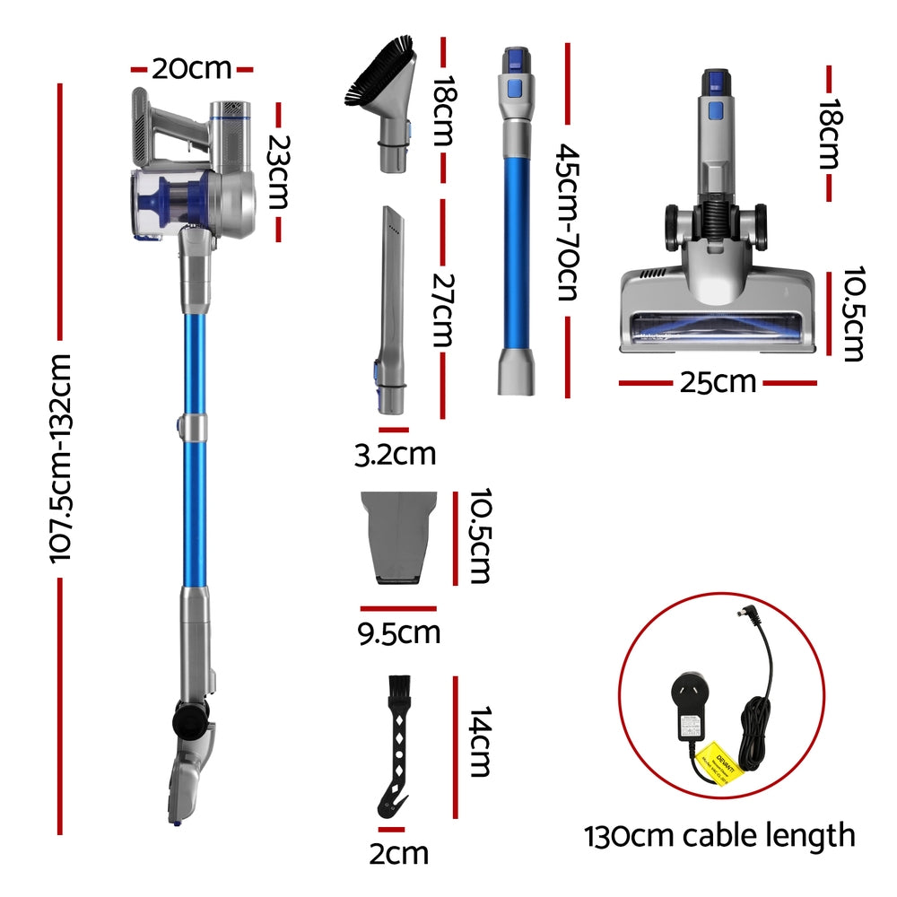 Devanti 300W Stick Vacuum Cleaner Cordless Self-Standing Devanti