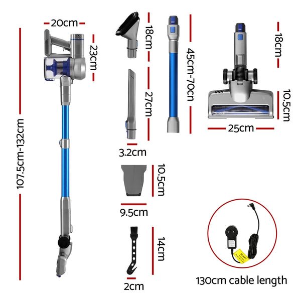 Devanti 300W Stick Vacuum Cleaner Cordless Self-Standing Devanti