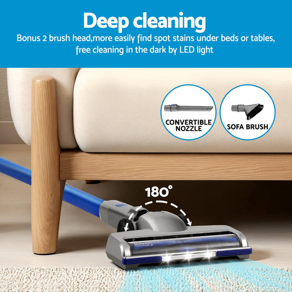 Devanti 300W Stick Vacuum Cleaner Cordless Self-Standing Devanti