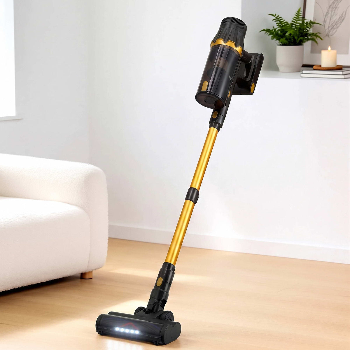 DEVANTI 30000Pa Cordless Stick Vacuum Cleaner 4-in-1 Handheld Vac, Gold Awezingly