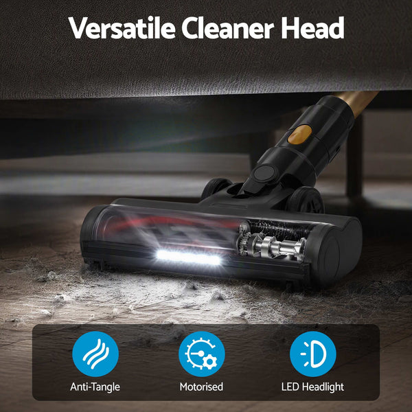 DEVANTI 30000Pa Cordless Stick Vacuum Cleaner 4-in-1 Handheld Vac, Gold Awezingly