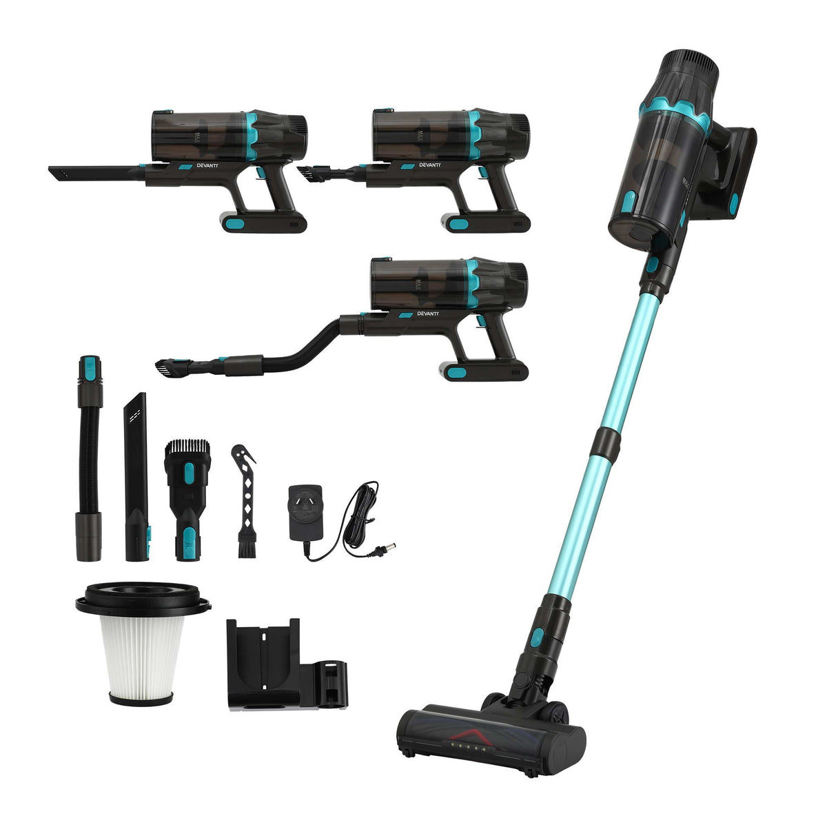 DEVANTI 30000Pa Cordless Stick Vacuum Cleaner 4-in-1 Handheld Vac, Green Awezingly