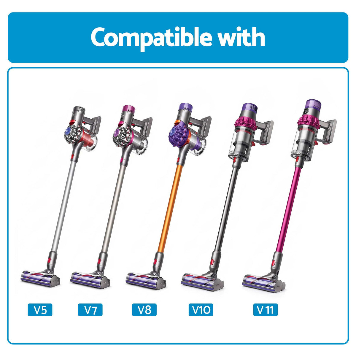 Vacuum Attachments 6 Pieces compatible with Dyson V5 V7 V8 V10 V11 Awezingly