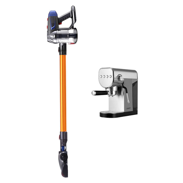 Devanti K7 Cordless Stick Vacuum Cleaner plus Coffee Maker Machine Espresso Devanti