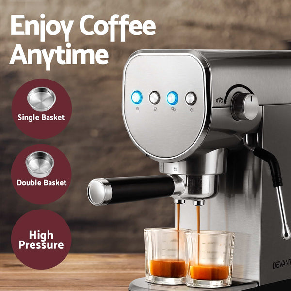 Devanti K7 Cordless Stick Vacuum Cleaner plus Coffee Maker Machine Espresso Devanti