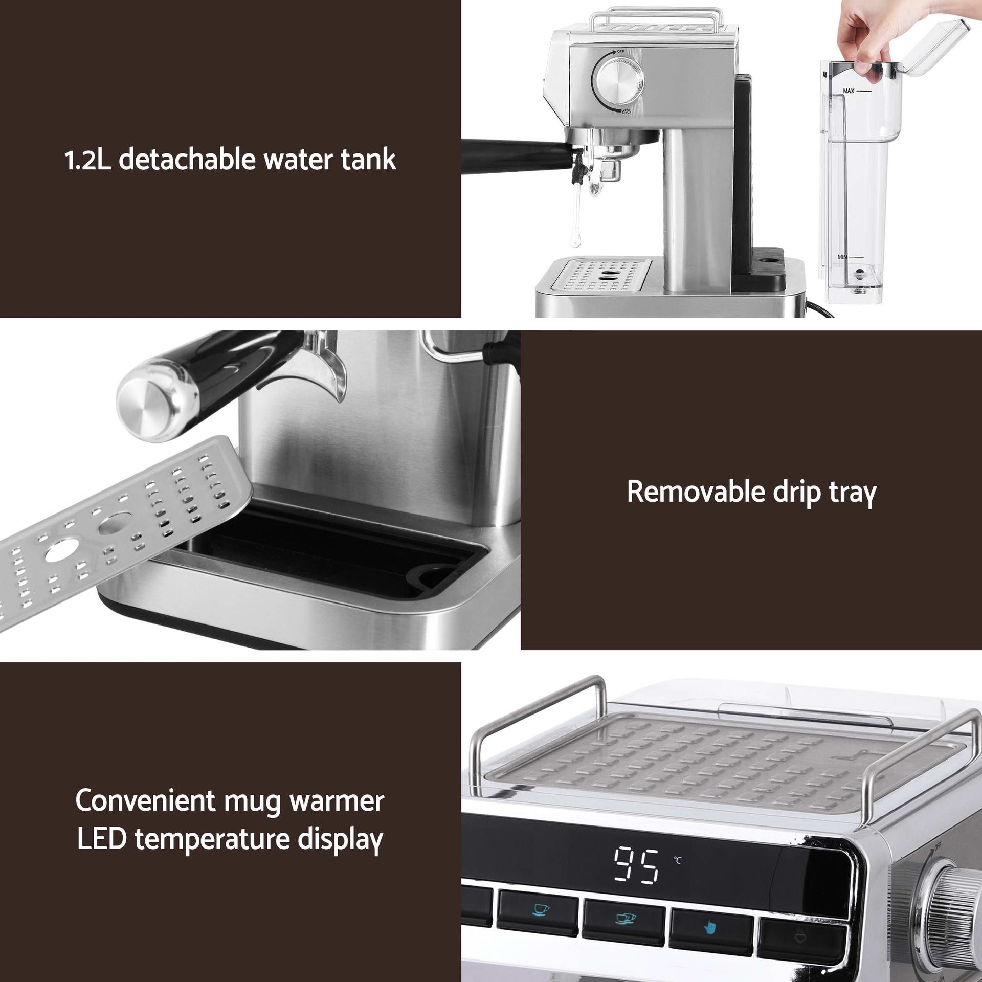 Devanti K7 Cordless Stick Vacuum Cleaner plus Coffee Maker Machine Espresso Devanti