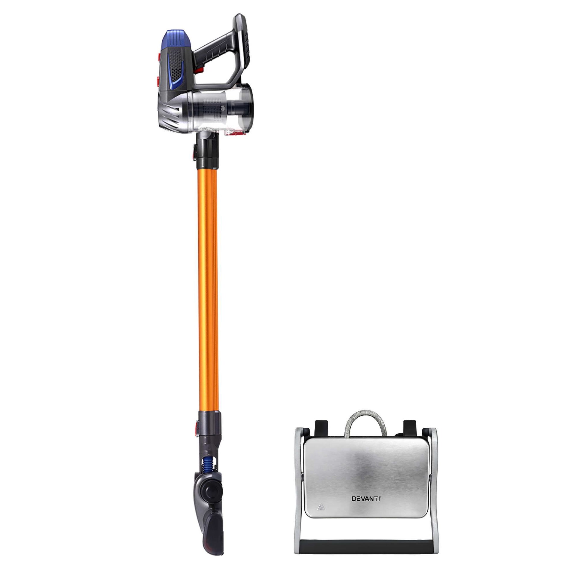 Devanti K7 Cordless Stick Vacuum Cleaner plus Sandwich Maker Panini Press Devanti
