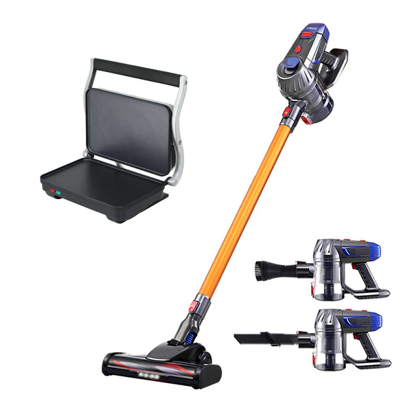 Devanti K7 Cordless Stick Vacuum Cleaner plus Sandwich Maker Panini Press Devanti