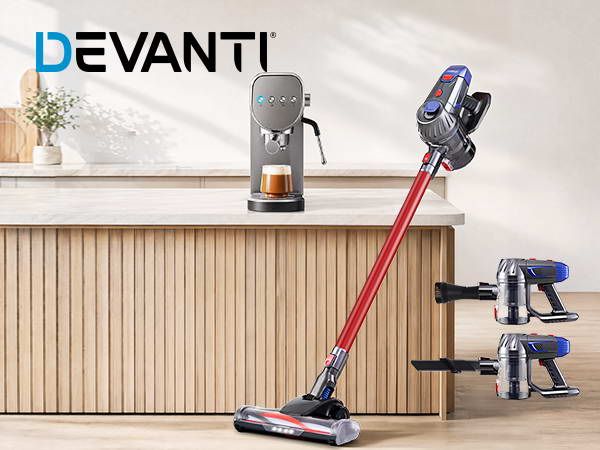 Devanti K7 Cordless Stick Vacuum Cleaner plus Coffee Maker Machine Espresso Devanti