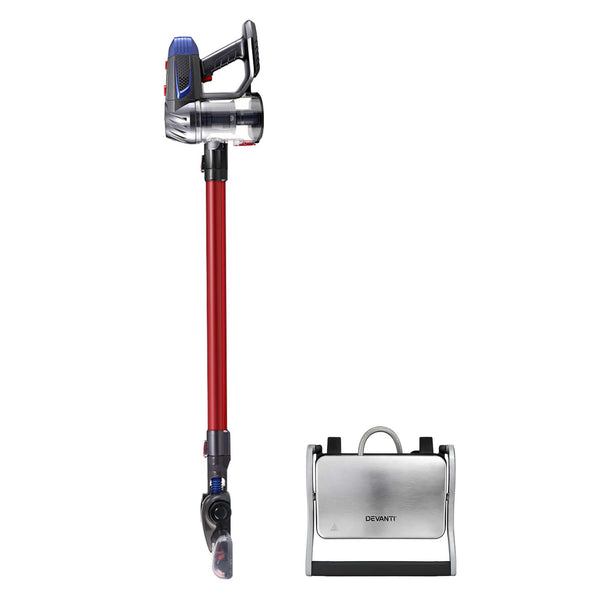 Devanti K7 Cordless Stick Vacuum Cleaner plus Sandwich Maker Panini Press Devanti