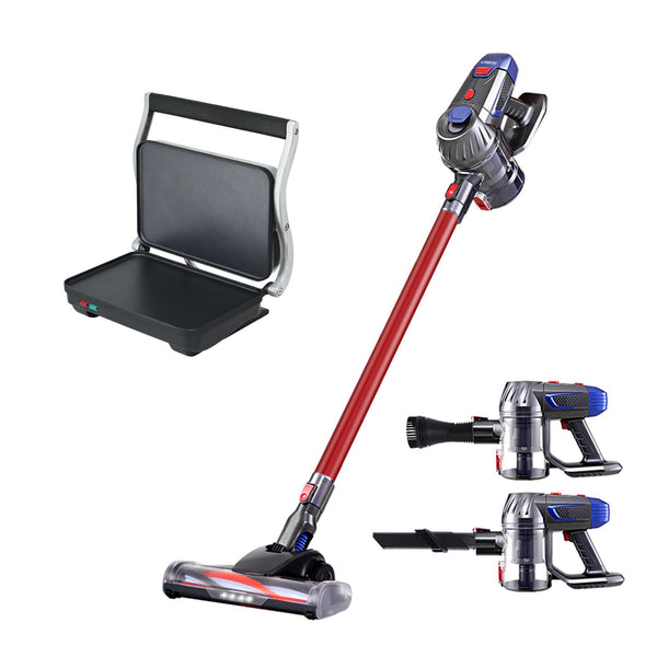 Devanti K7 Cordless Stick Vacuum Cleaner plus Sandwich Maker Panini Press Devanti