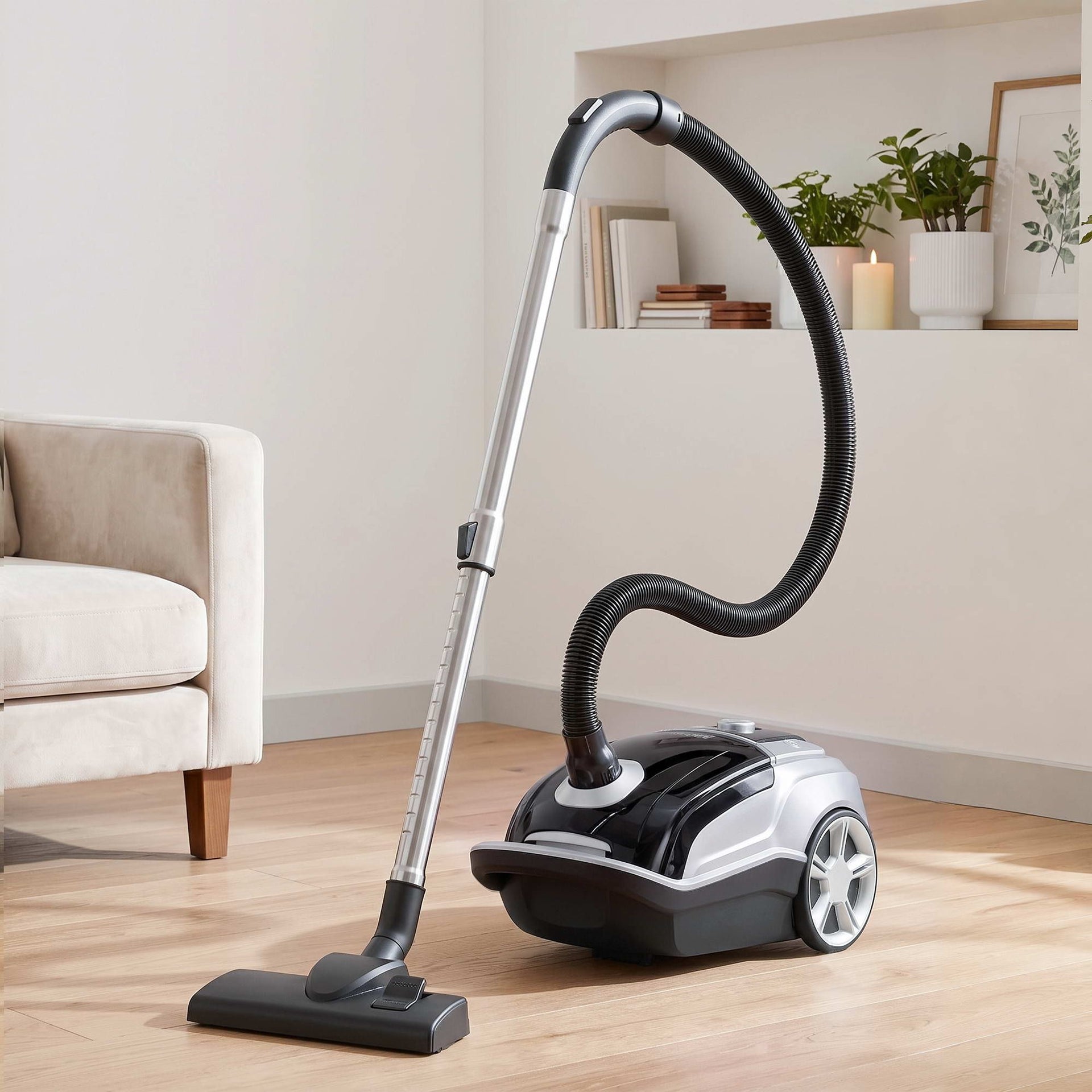 DEVANTI Bagged Vacuum Cleaner Powerful Suction for Carpet Wood Tile Floor Awezingly