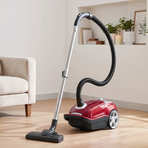 DEVANTI Bagged Vacuum Cleaner Powerful Suction for Carpet Wood Tile Floor Awezingly