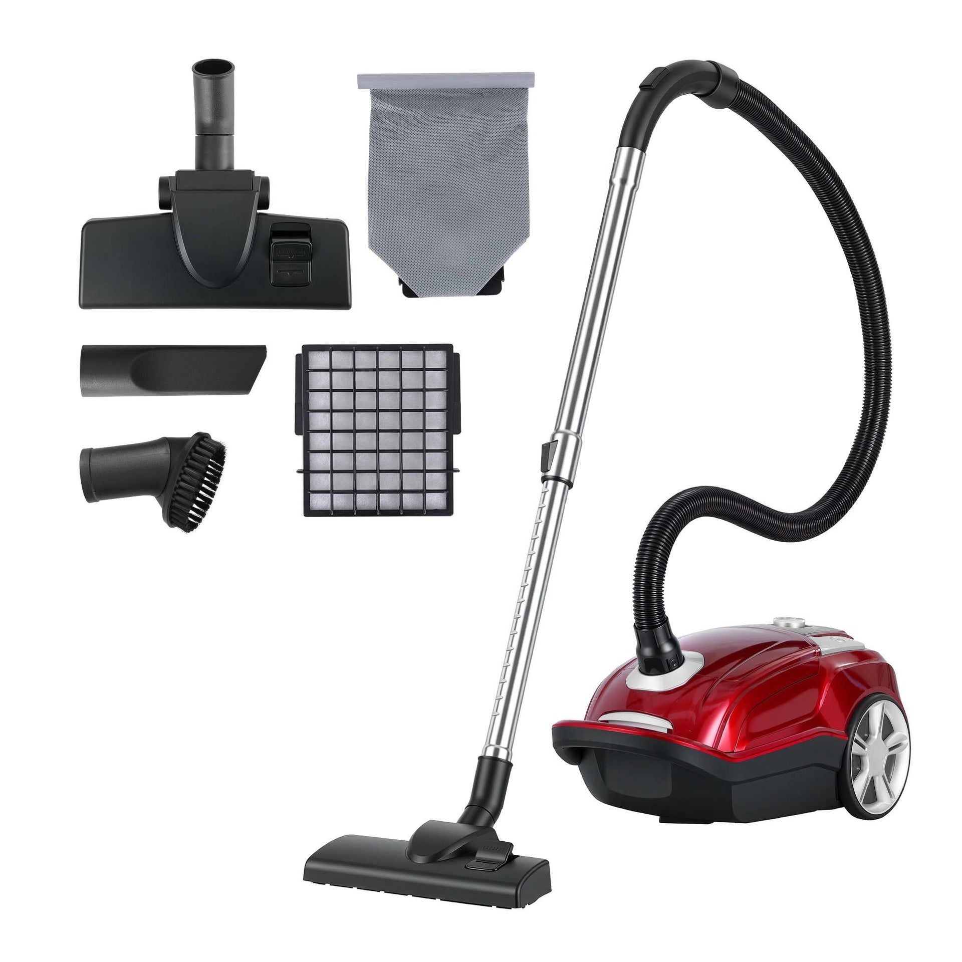 DEVANTI Bagged Vacuum Cleaner Powerful Suction for Carpet Wood Tile Floor Awezingly