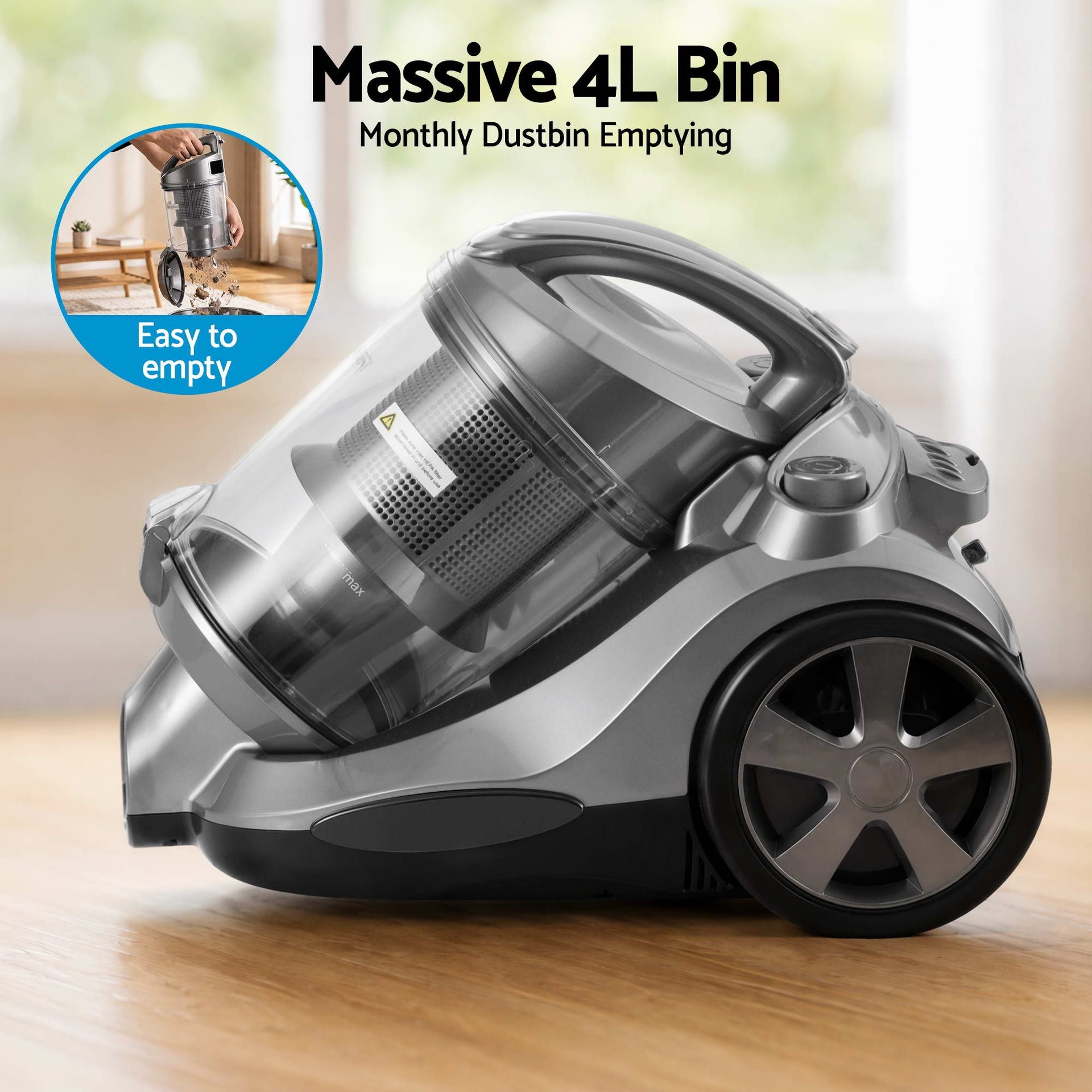 Devanti Vacuum Cleaner Bagless Canister 2000W 25kPa Powerful Suction 4L Awezingly