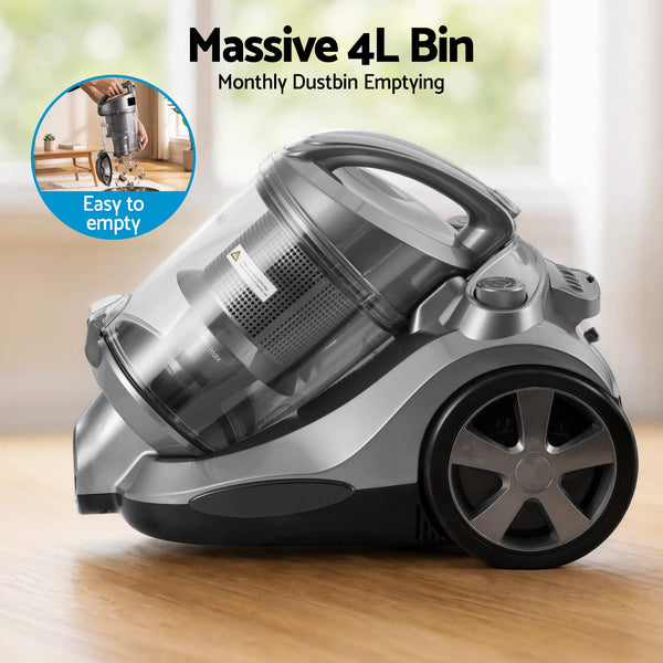 Devanti Vacuum Cleaner Bagless Canister 2000W 25kPa Powerful Suction 4L Awezingly
