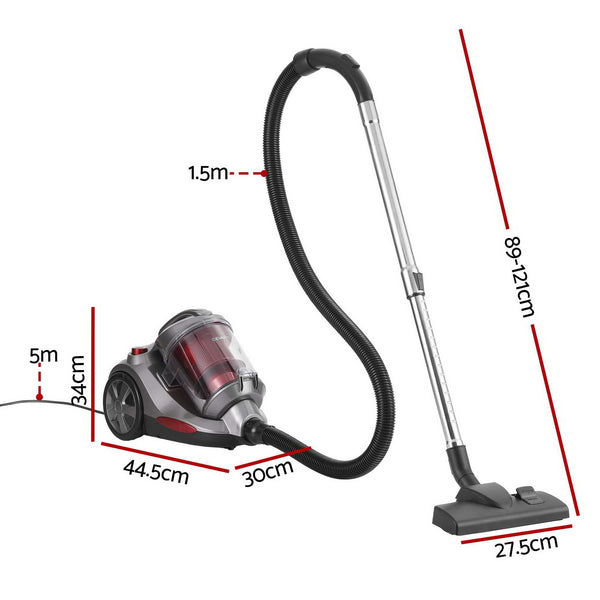 Devanti Vacuum Cleaner Bagless Canister 2000W 25kPa Powerful Suction 4L Awezingly